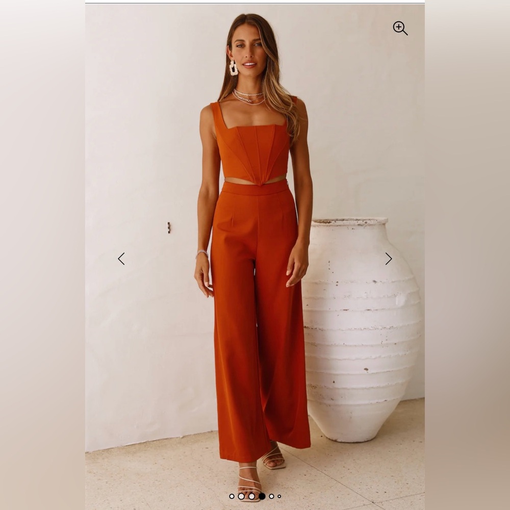 Hello Molly Rust Two-Piece Pant Set